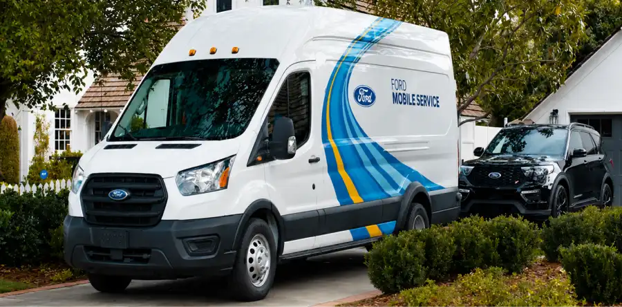 Ford Mobile Service van parked in a driveway