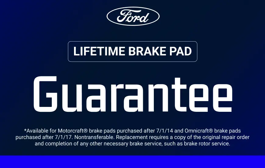Lifetime brake pad guarantee