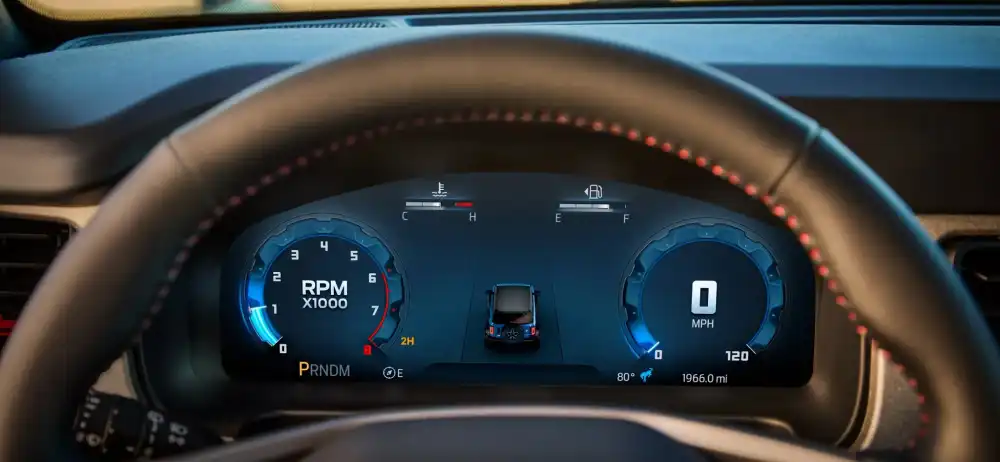 Ford steering wheel and instrument cluster