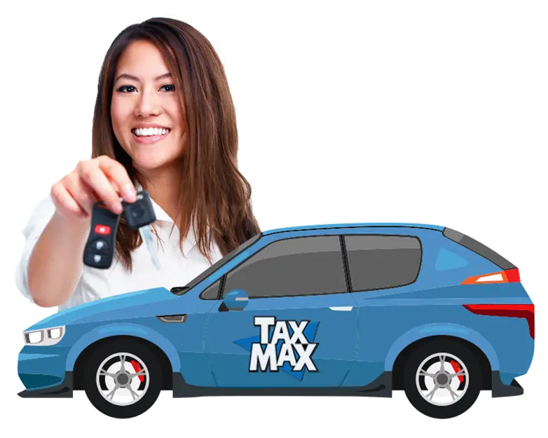 Icon of a car with cash above it