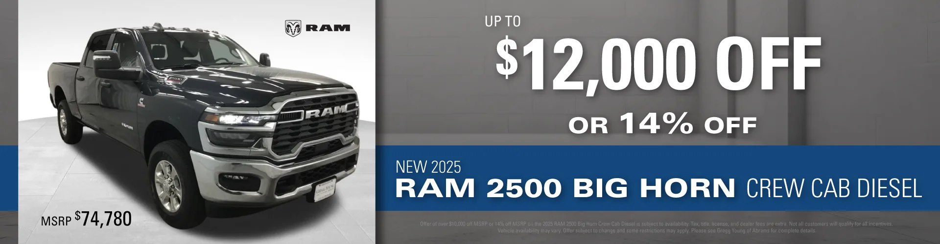 Over $10,000 off MSRP/14% off MSRP