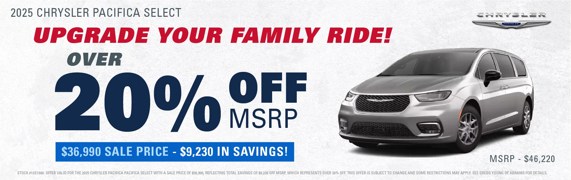 OVER 20% OFF MSRP - $36,990 SALE PRICE             (a little smaller below) $9,230 IN SAVINGS!