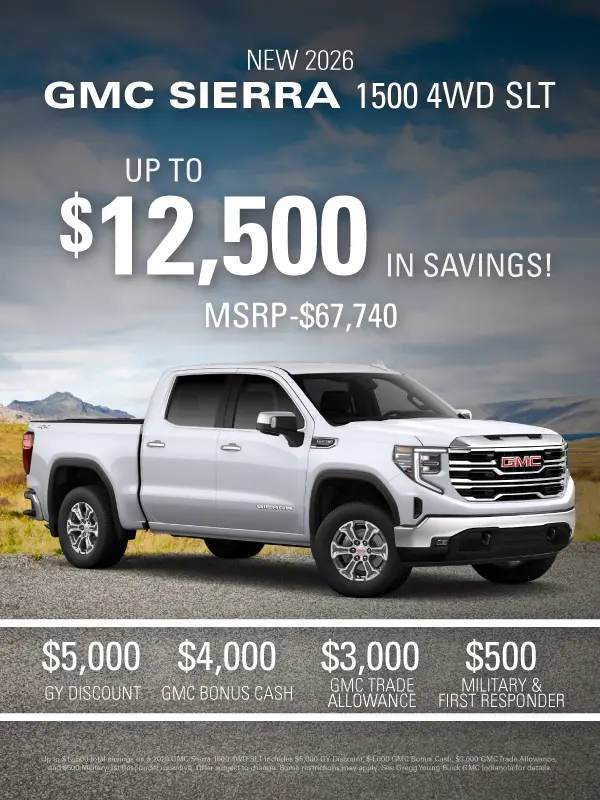 2026-09-30 - GY Discount $5000 - GMC Bonus Cash $4000 - GMC Trade Allowance $3000 - Military/ 1st Responder $500