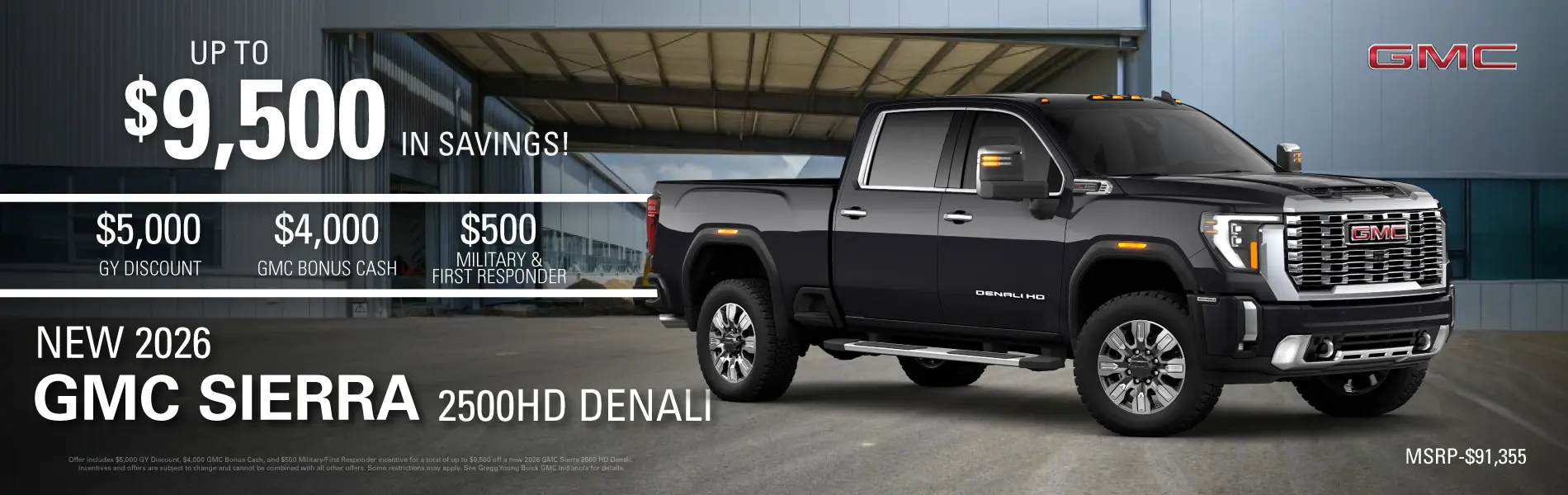 2026-09-30 - GY Discount $5000 - GMC Bonus Cash $4000 - Military / 1st Responder $500