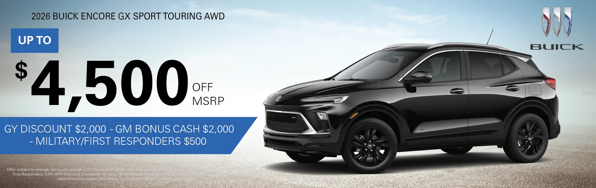 GY Discount $2000 - GM Bonus Cash $2000 - Military/First Responder $500