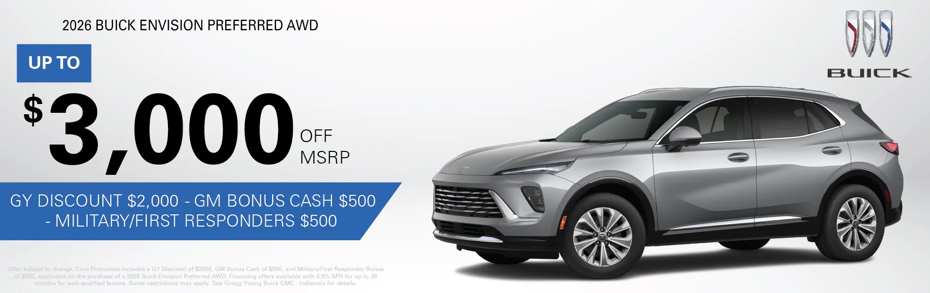 GY Discount $2000 - GM Bonus Cash $500 - Military/First Responder $500