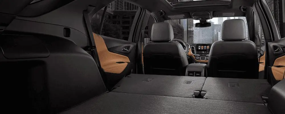 Chevy Equinox interior with rear seats folded down