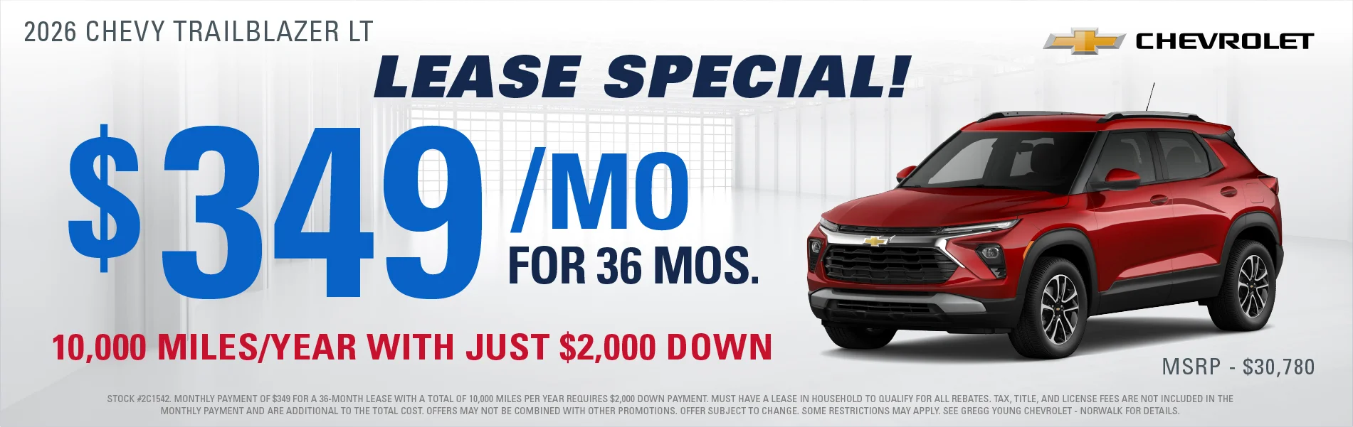 $349/MO LEASE FOR 36MO/10K MILES A YEAR W JUST $2000 DOWN