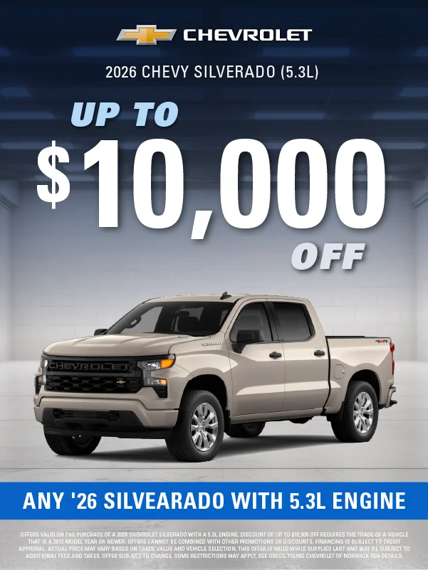 2026-05-31 - UP TO $10000 OFF ANY SILVEARADO WITH 5.3l ENGINE