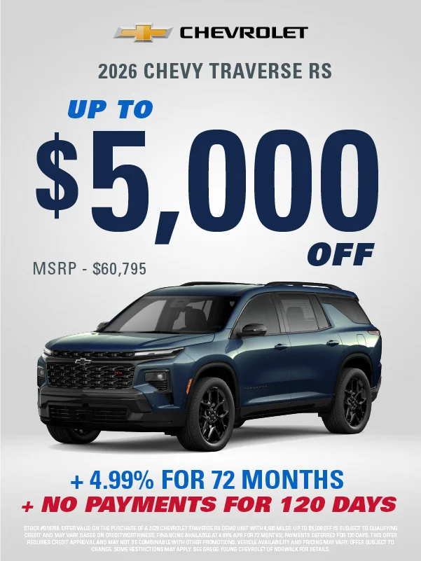 up to $5000 OFF + 4.99% FOR 72 MONTHS + NO PAYMENTS FOR 120 DAYS