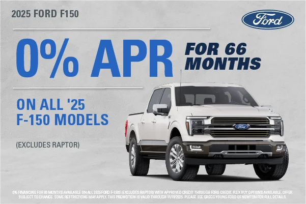 0% FOR 66 MONTHS ON ALL 2025 F-150'S