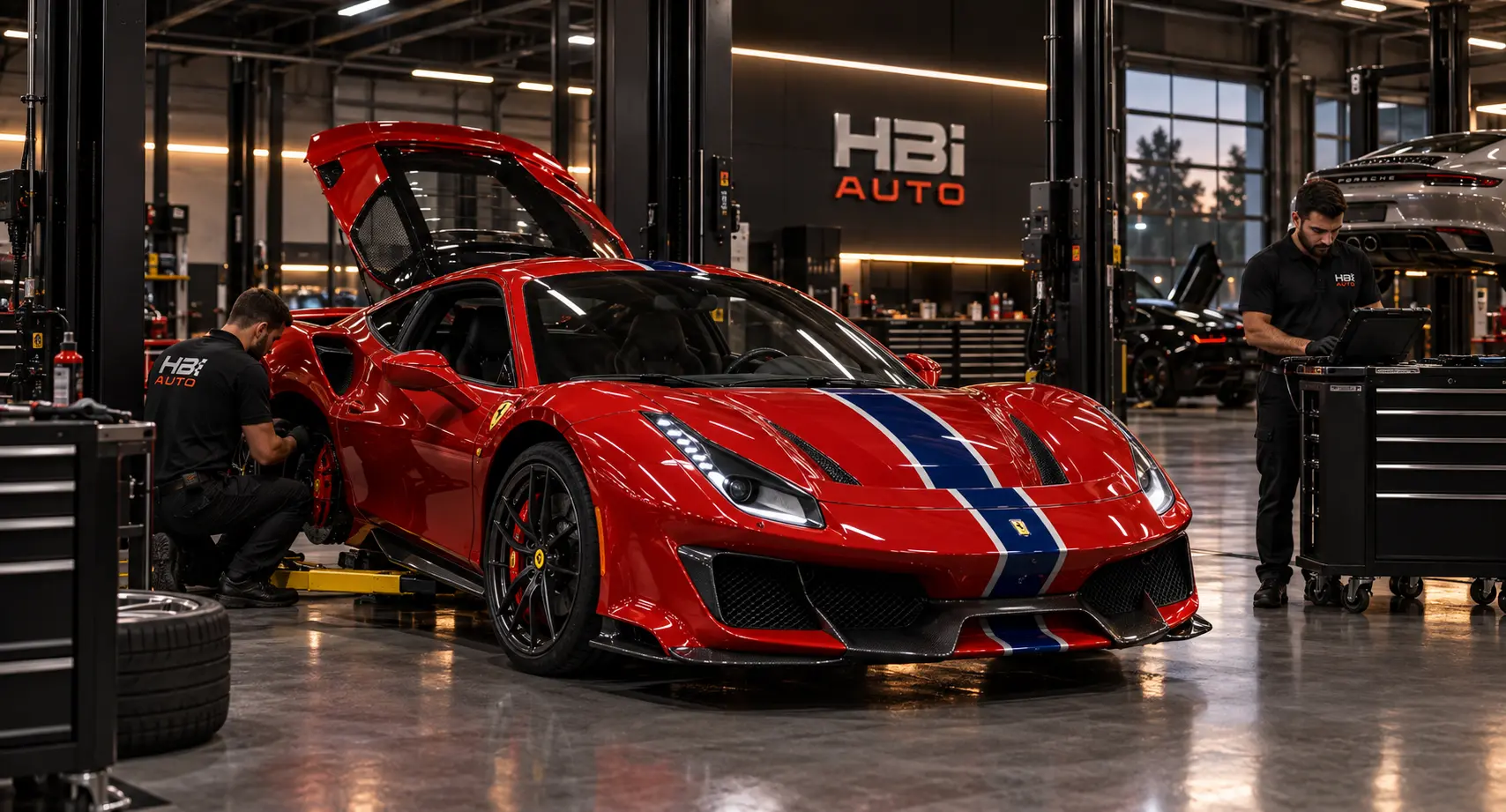 Ferrari pre-purchase inspection in North Carolina at HBi Auto