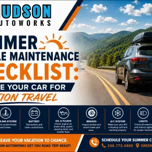 Summer Vehicle Maintenance Checklist: Prepare Your Car for Vacation Travel | Hudson Autoworks Greensboro NC