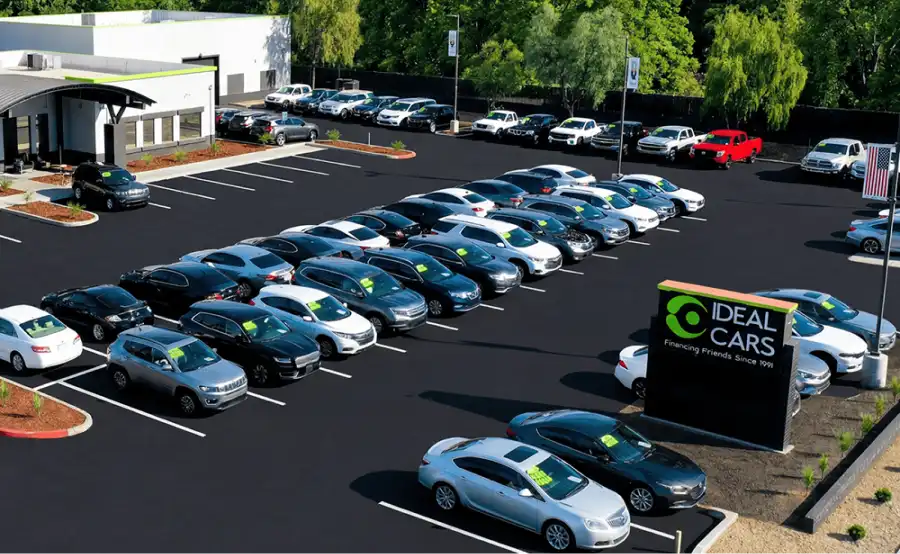 Used car dealership exterior storefront Ideal Cars Gilbert Rd