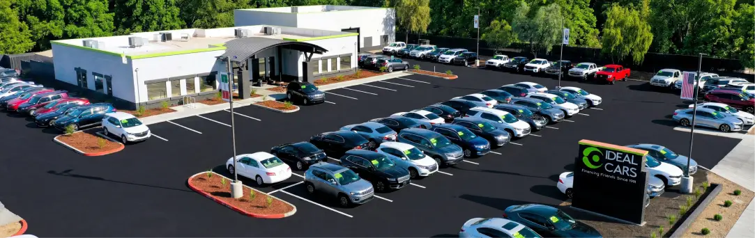 Used car dealership exterior storefront Ideal Cars Gilbert Rd