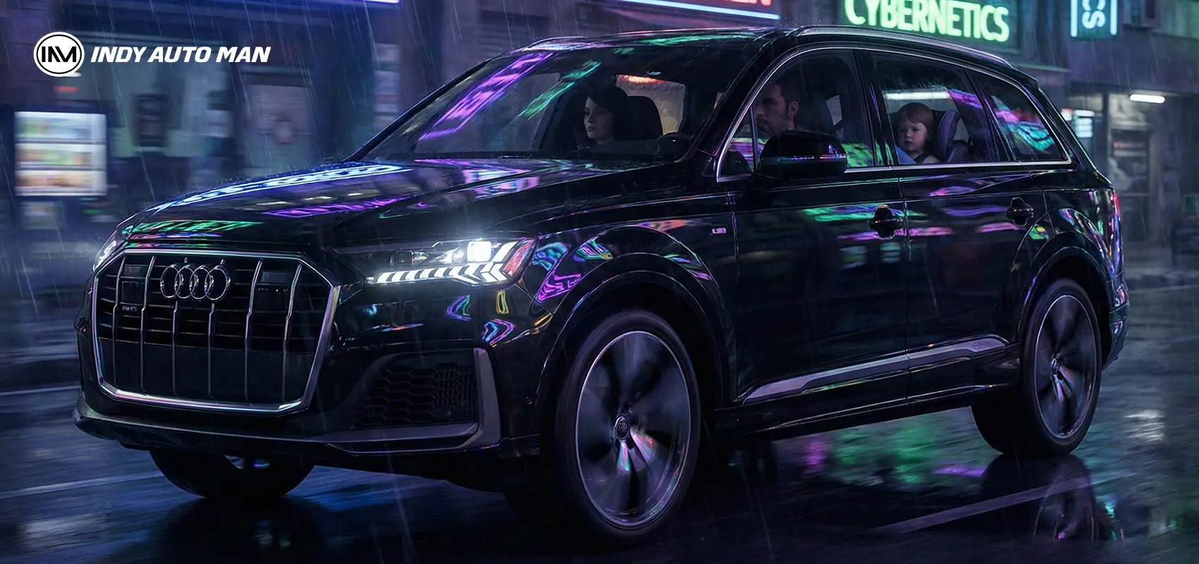 luxury Audi Q7 for three car seats