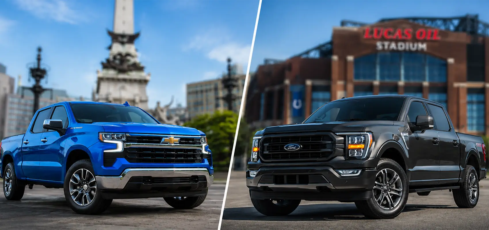 compare Chevy Silverado and Ford F150 in Indiana