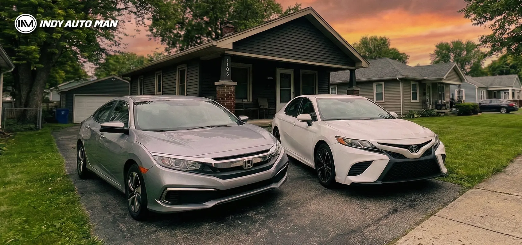 Honda vs Toyota reliability| Indy Auto Man, Indianapolis | 2018 Honda Civic Sedan LX / 2017 Toyota Camry XSE V6