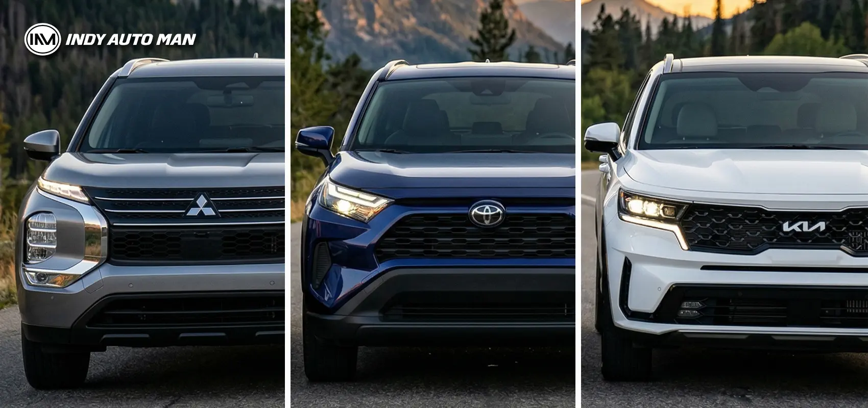 Toyota, Kia, and Mitsubishi comparison