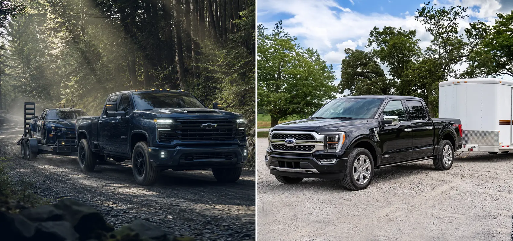 Silverado and F150 trucks towing capacity