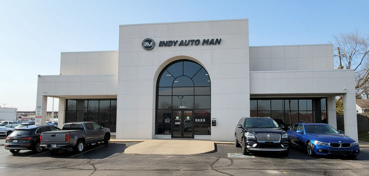 indy auto man dealership aerial view