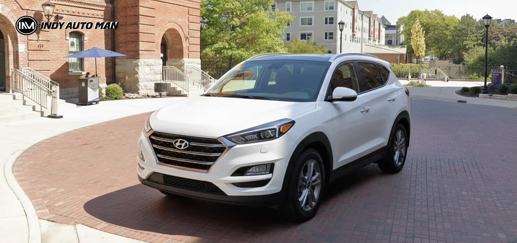 Parked black Hyundai