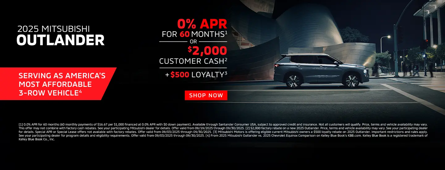 0% FOR 60 ON 2025 OUTLANDER