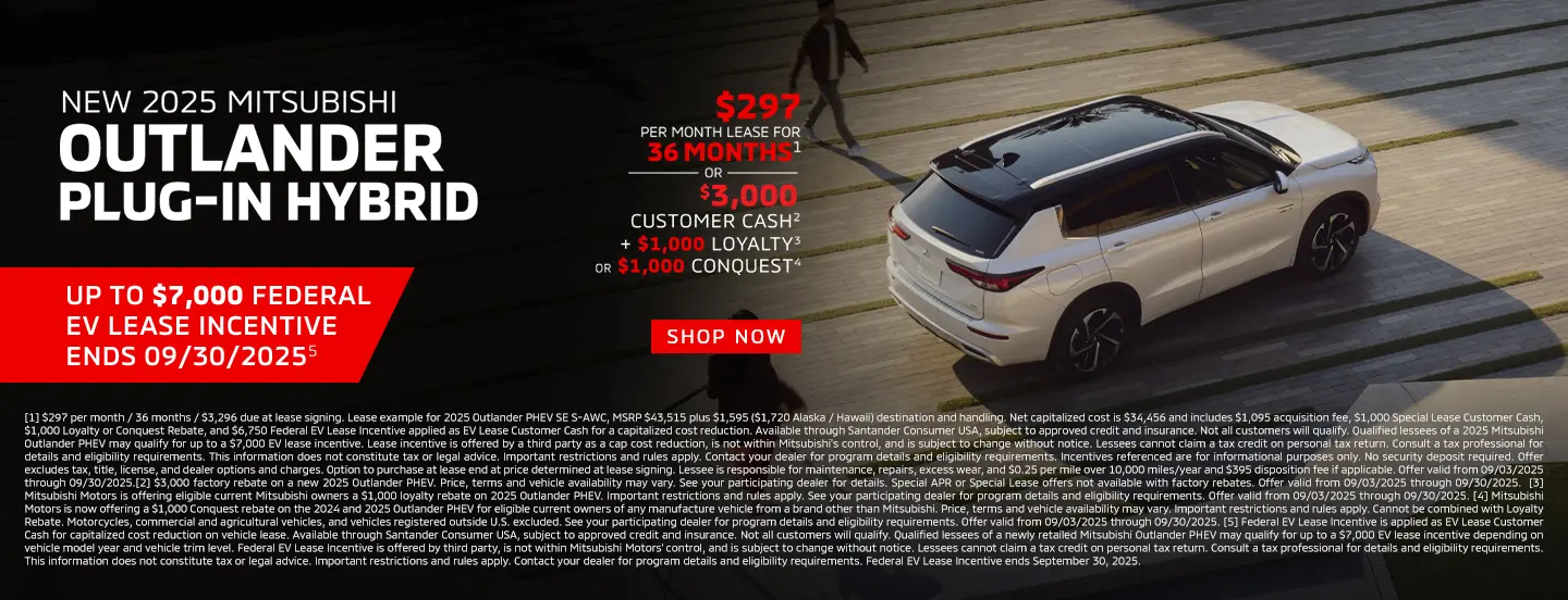 Mitsubishi Outlander Plug in Hybrid- Sept 2025 (Homepage)