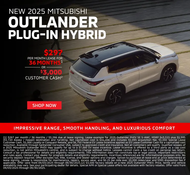 Mitsubishi Outlander Plug in Hybrid- Sept 2025 (Homepage)