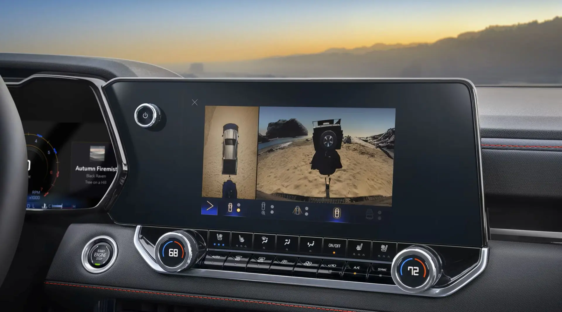 The trail view cam in the silverado 2500 hd.