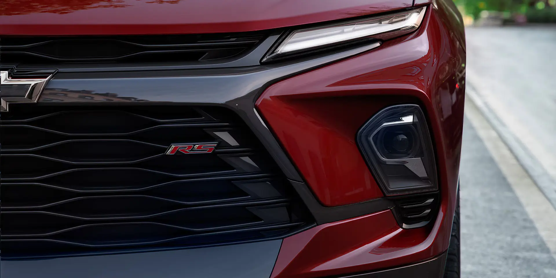 up close of the grille on a 2026 chevy blazer rs