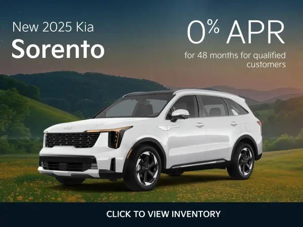 Expires 9/2: New 2025 Kia Sorento 0% APR for 48 months for qualified customers
