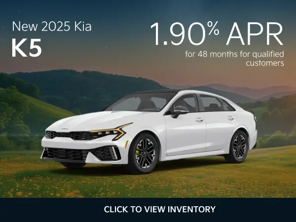 Expires 9/2: New 2025 Kia K5 1.90% APR for 48 months for qualified customers