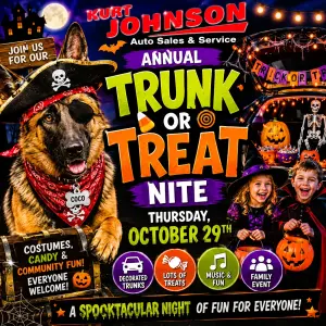 Annual TRUNK OR TREAT NITE! Thursday, Oct. 29th