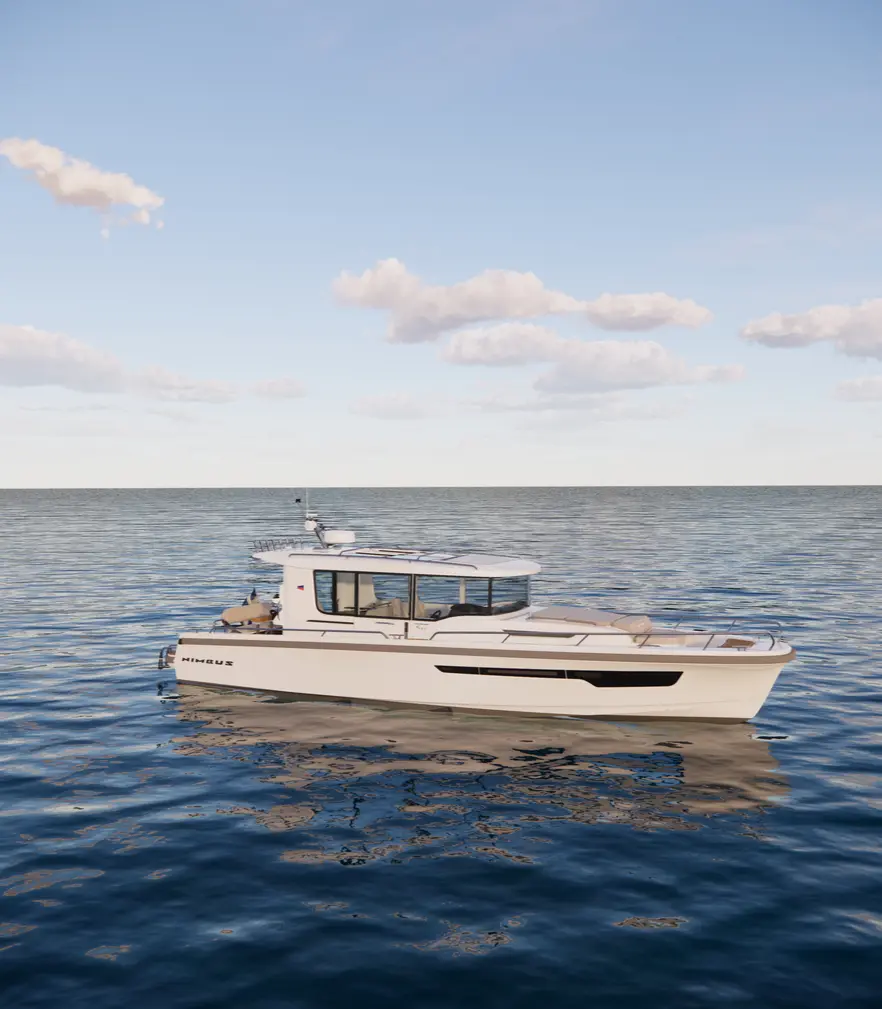 nimbus c12 boat on the open water