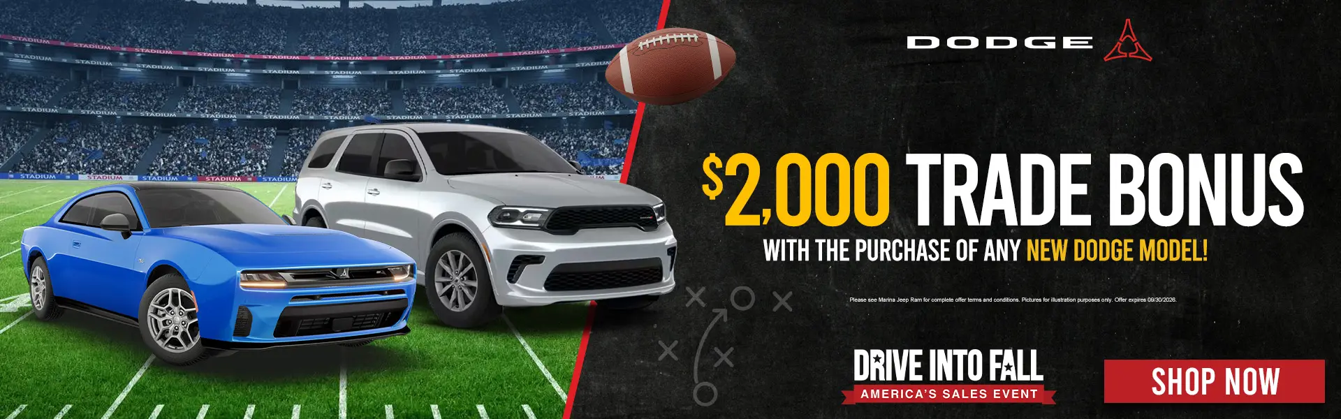 Get a $2,000 Trade Bonus with the Purchase of any New Dodge model