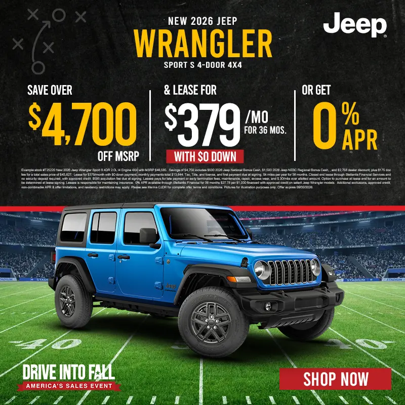New Jeep Wrangler Sport S 4-Door 4X4