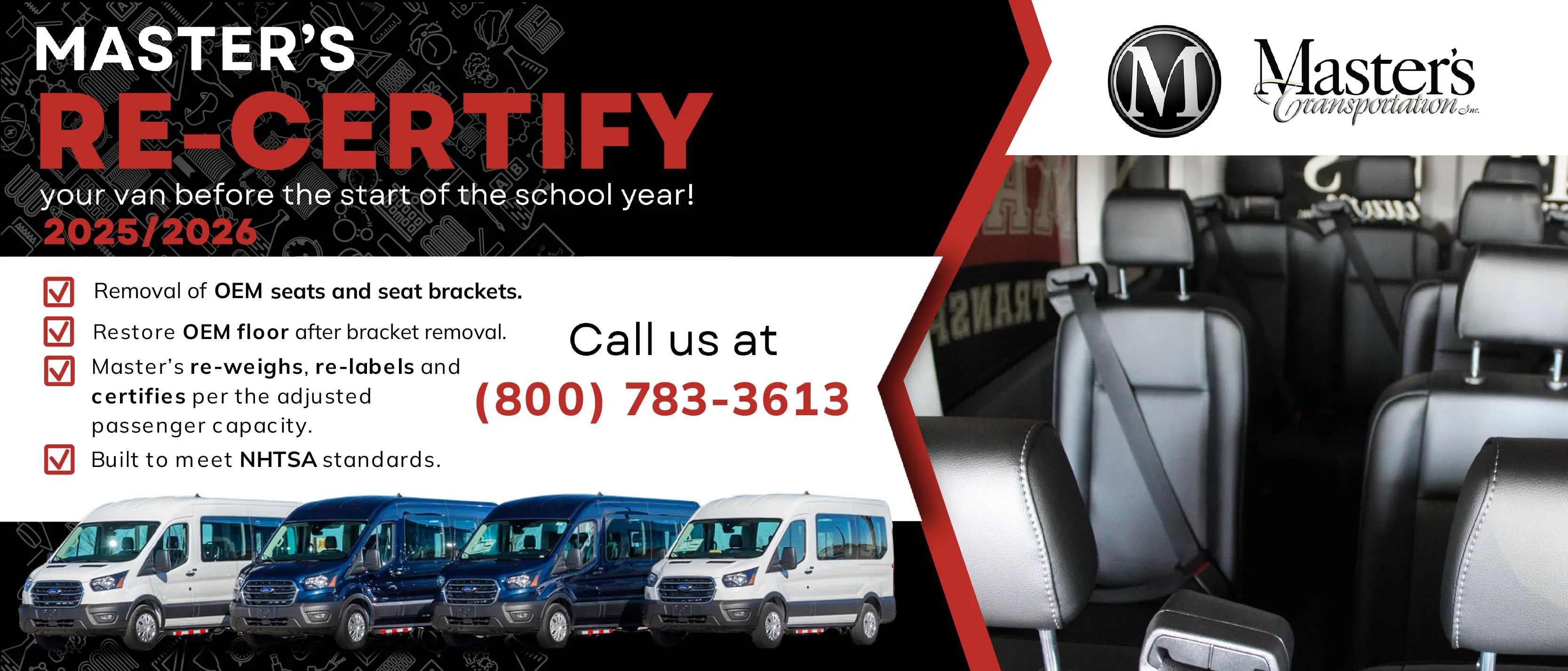 Re-certify your van before the start of the school year!