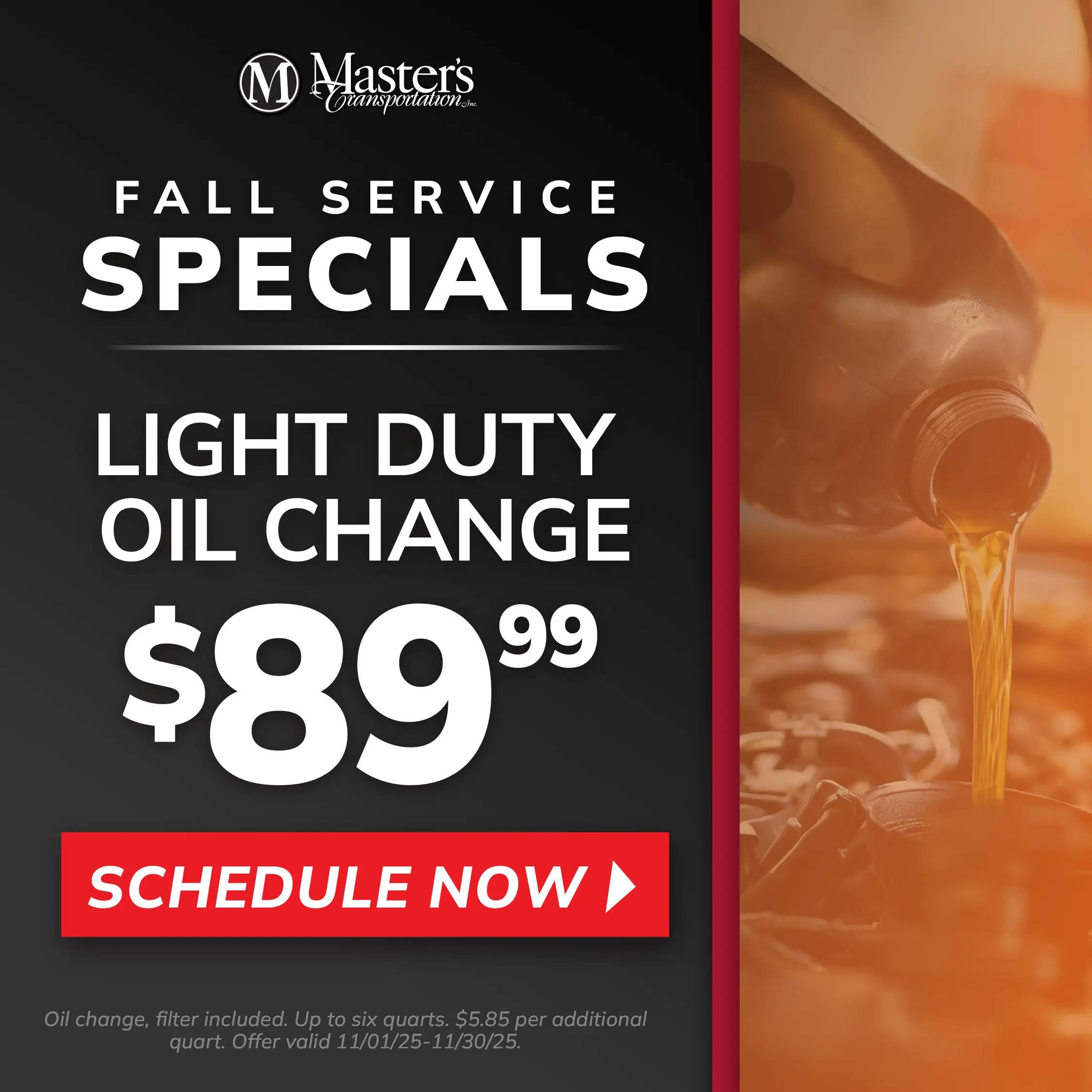 Light Duty Oil Change $89.99
