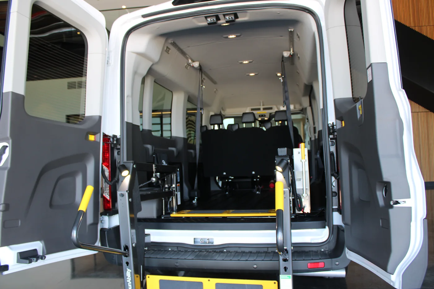 2026 Ford Transit with a rear wheelchair lift