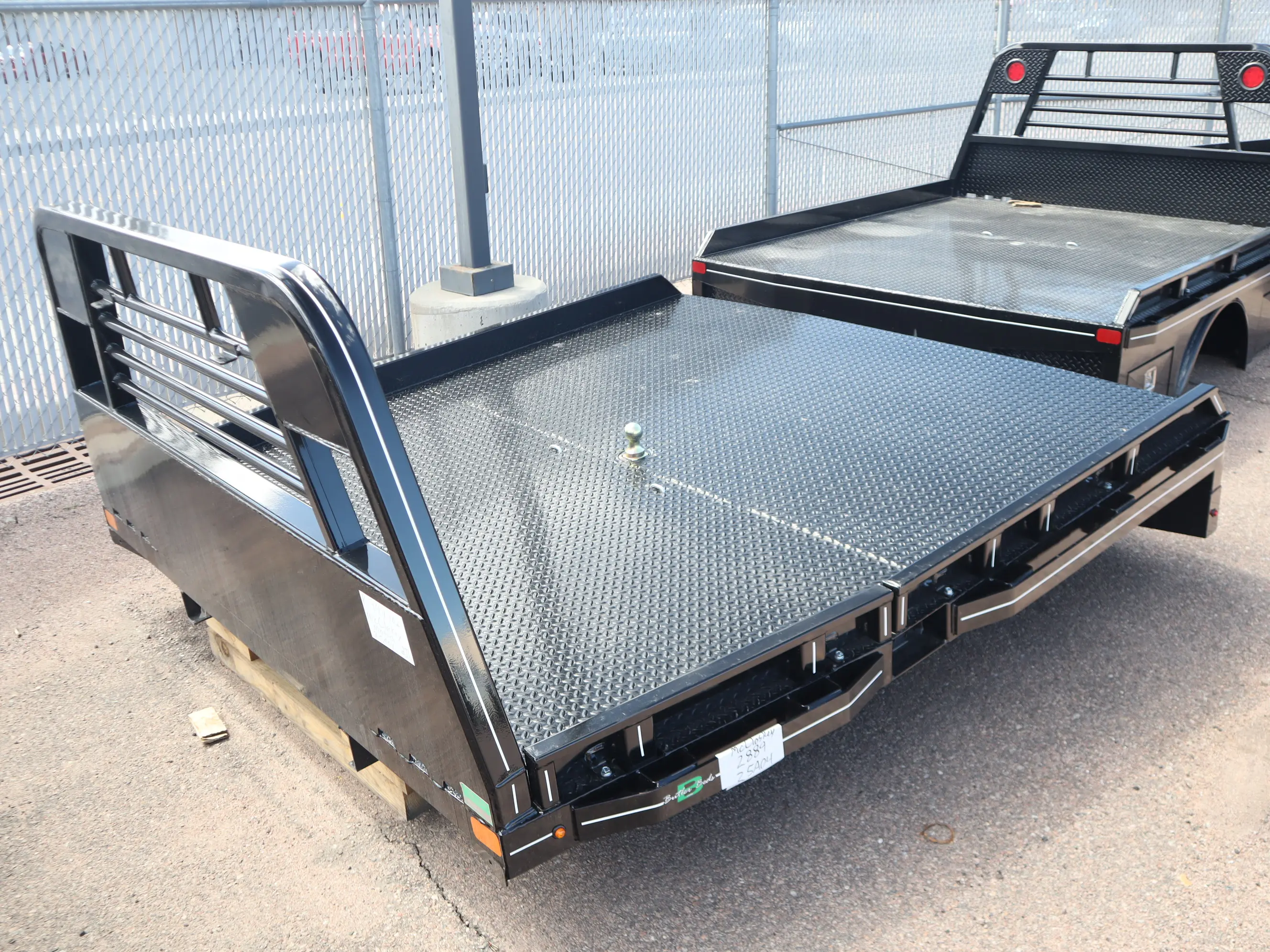 94 x 102 non-skirted Butler flat bed, rear view