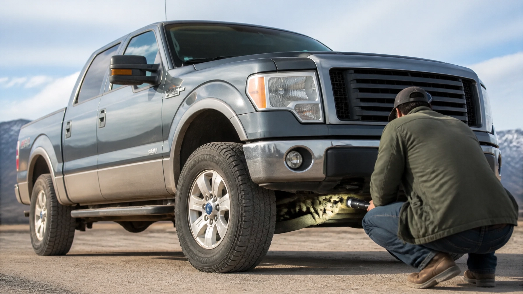 Used Ford F-150 underside inspection near McCloskey Truck Town in Colorado Springs CO