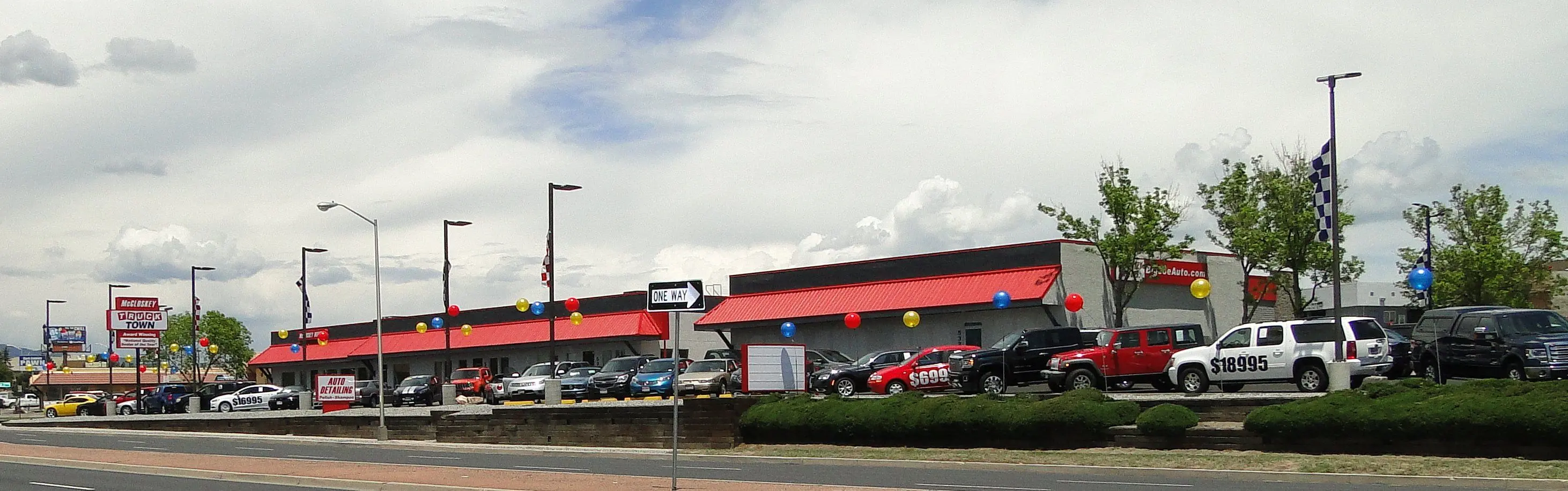 McCloskey Truck Town dealership view along Academy Blvd in Colorado Springs CO