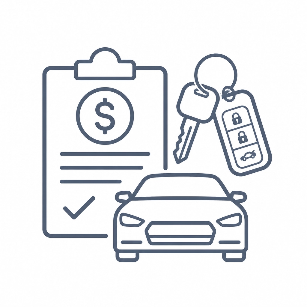 Minimalist icon for auto financing and keys