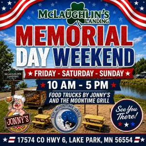 Memorial Day Weekend at McLaughlin’s Landing in Lake Park, MN | Food Trucks & On-Water Boat Appointments