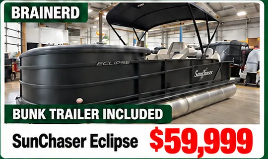 2026 SunChaser Eclipse 23 SB DH — $59,999 — Brainerd — Bunk trailer included