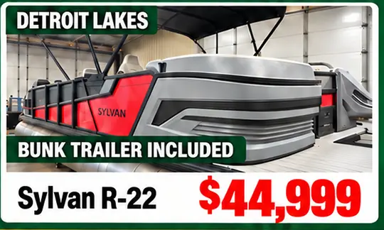 2026 Sylvan R-22 LZ DH — $44,999 — Detroit Lakes — Bunk trailer included
