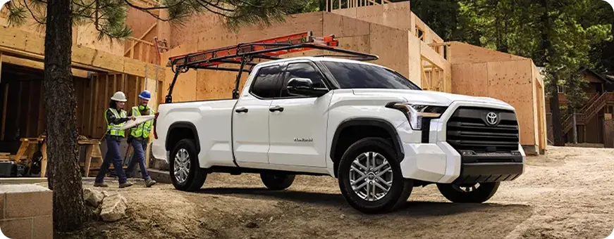Toyota Tundra loaded up and working the job site
