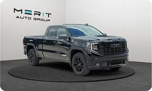 GMC pickup truck on a studio turntable