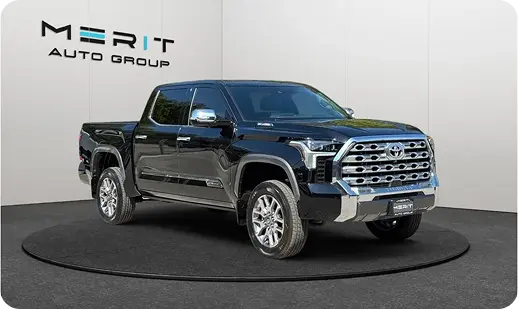 Toyota pickup truck on a studio turntable